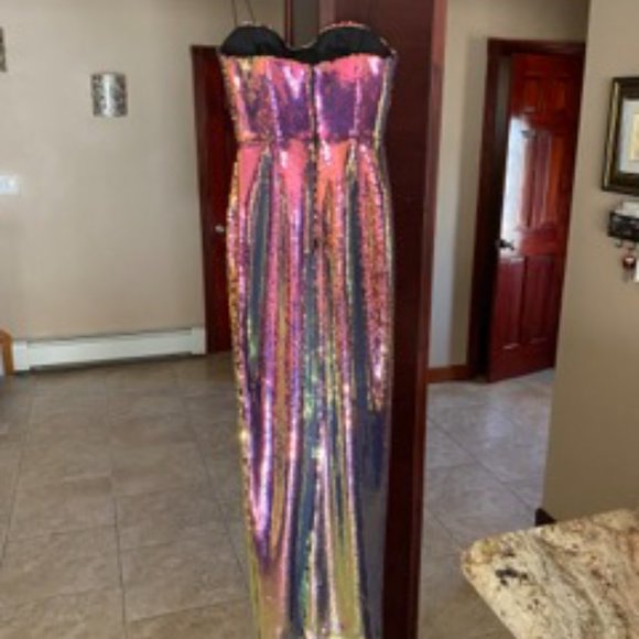 Alex Perry Women's Pink Ford Sequined Voile Gown - Picture 2 of 7